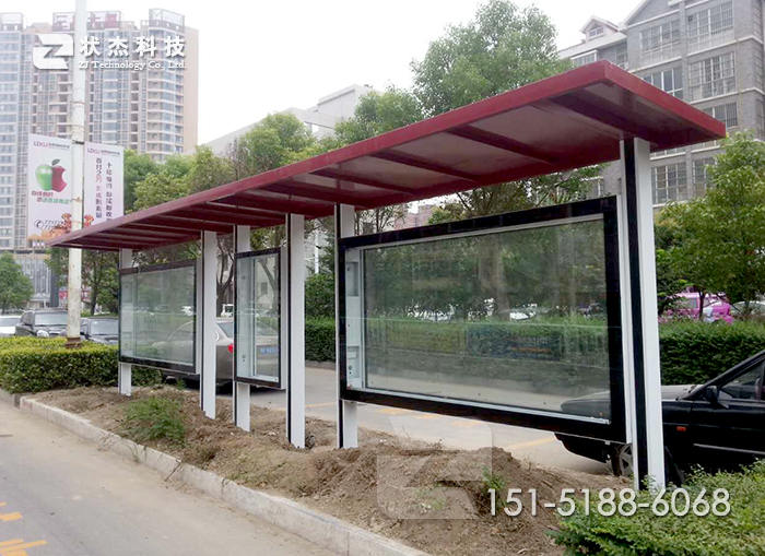 河南周口現(xiàn)代公交候車(chē)亭案例圖片一
