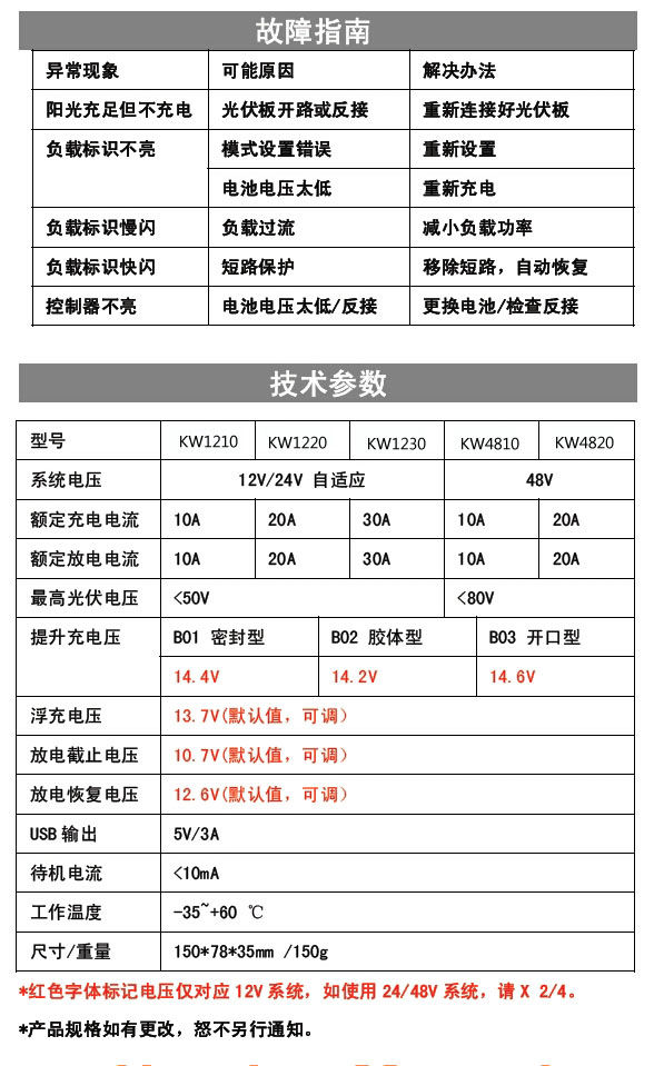 KLD太陽能控制器說明書