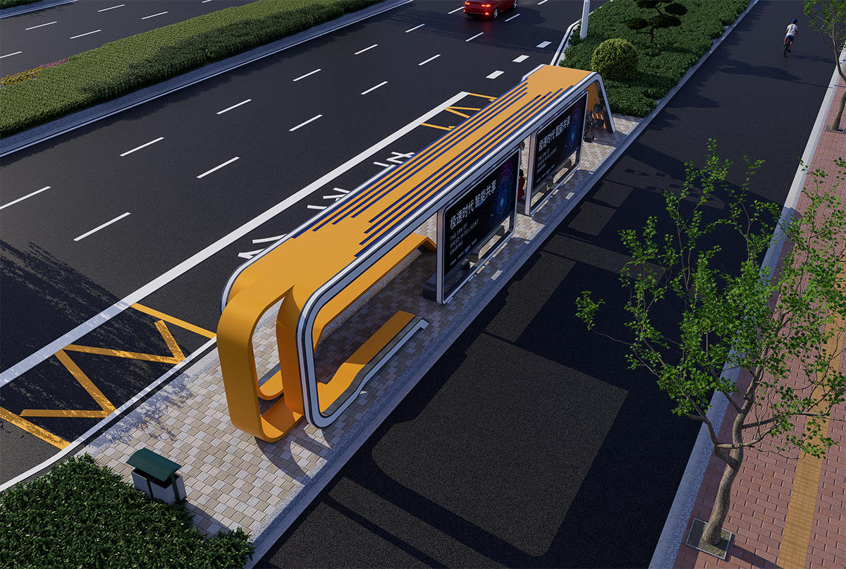 加長(zhǎng)公交車站候車亭